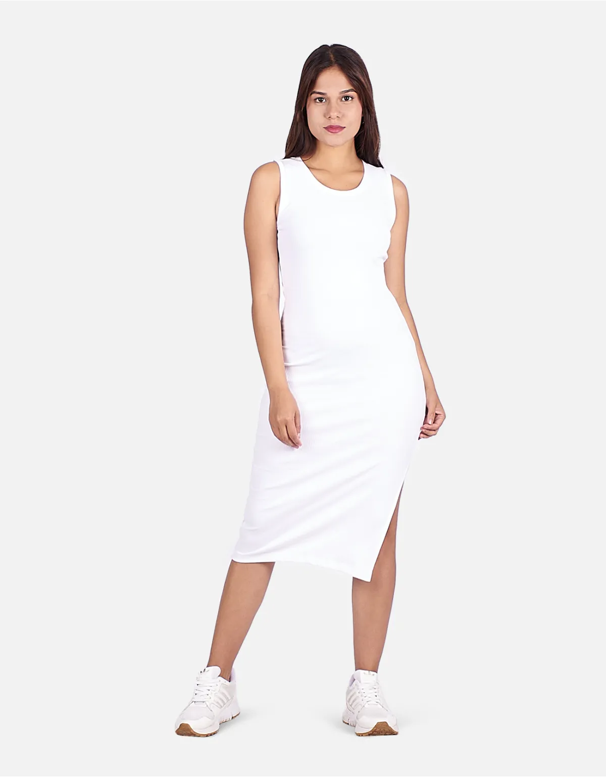 Vestido slim fit blanco