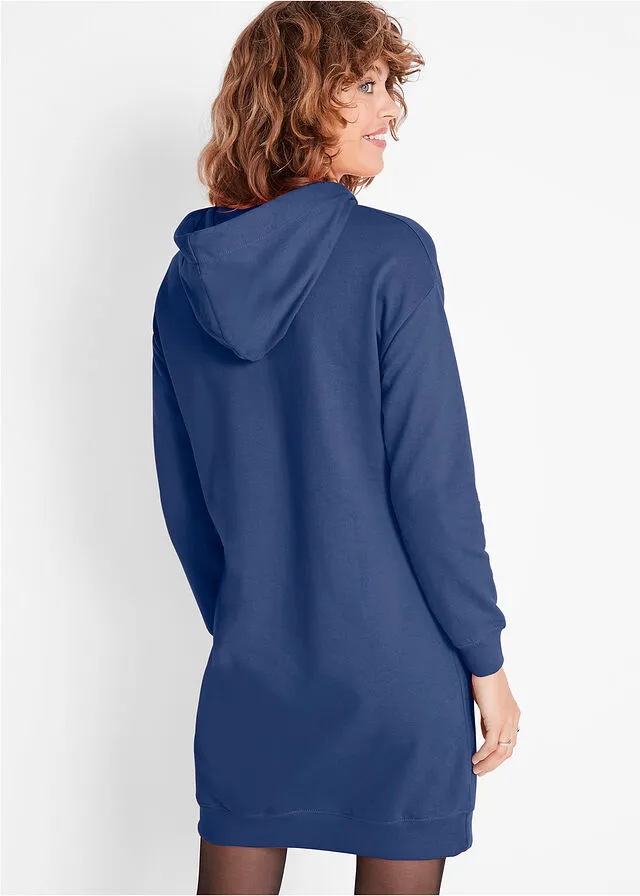 Vestido tipo sudadera Azul oxford