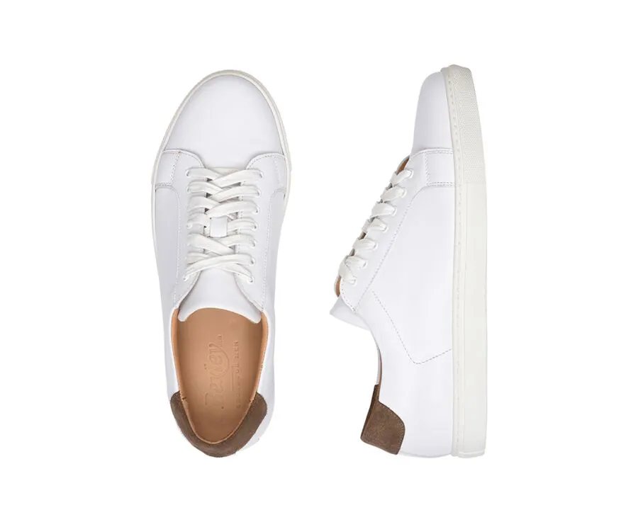 White Men's leather Trainers - INGLEWOOD