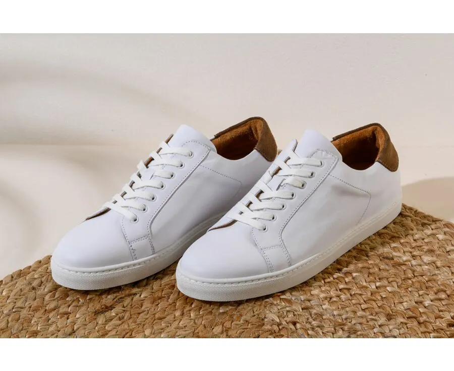 White Men's leather Trainers - INGLEWOOD