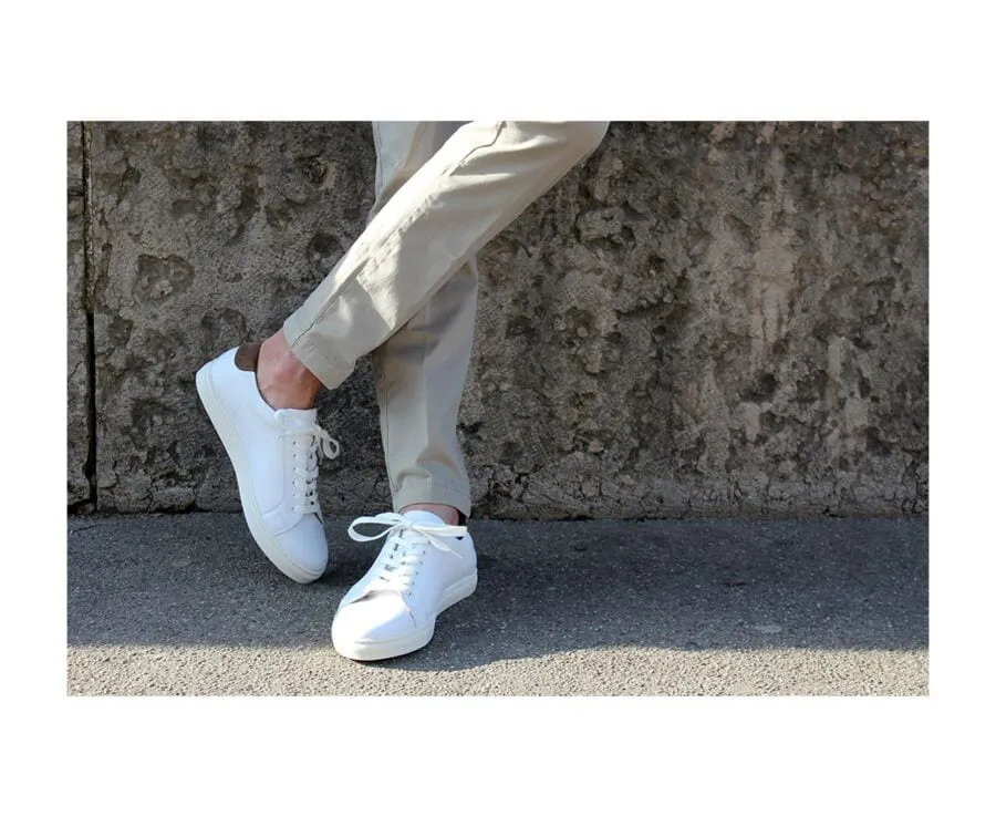 White Men's leather Trainers - INGLEWOOD