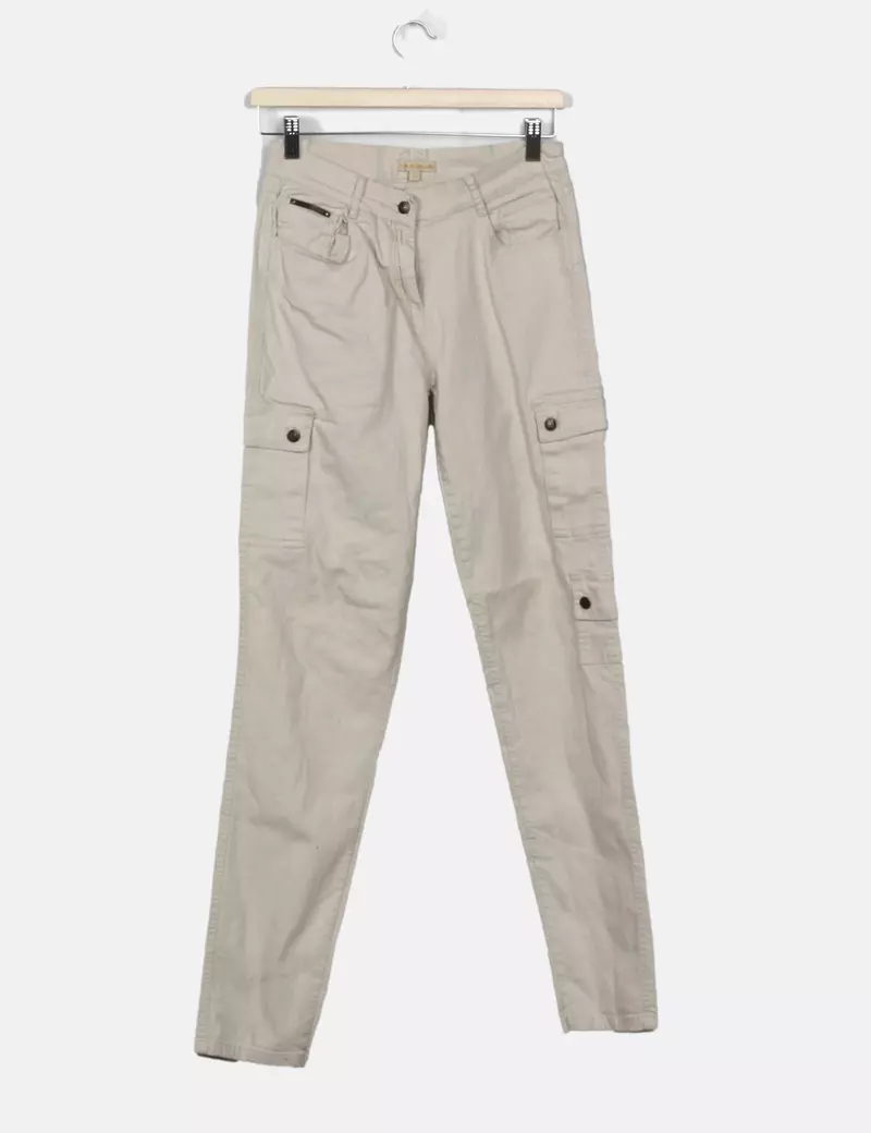 Woman Borsache Pantalón beige cargo